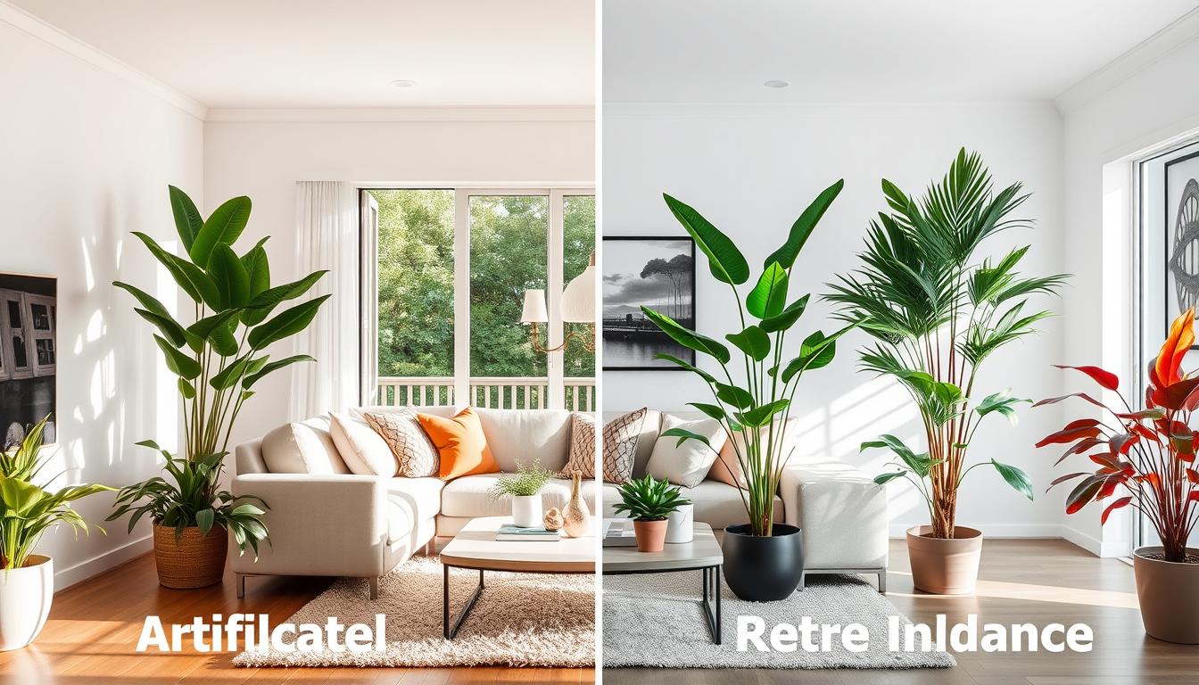 Comparison of artificial and real plants showing the benefits of artificial options in an Australian home setting