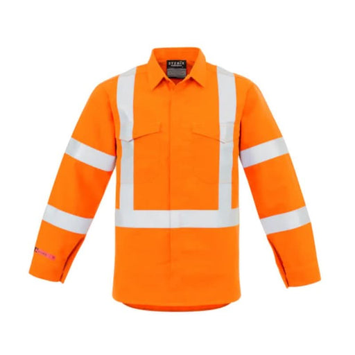 Syzmik Mens Red Flame Hi Vis X Back Shirt (ZW137) - Shopica Pty Ltd