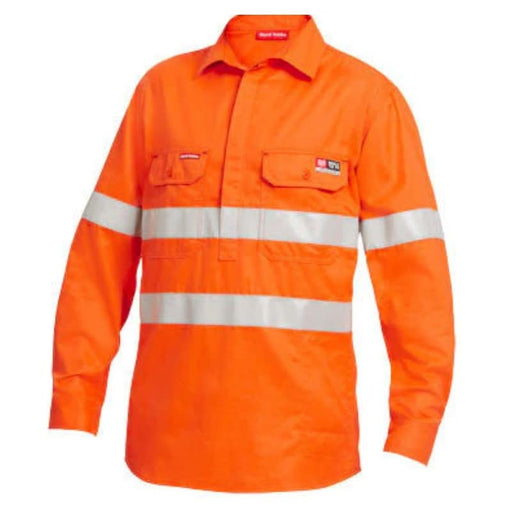 Hard Yakka Shieldtec Fr Full Hi-Visibility Closed Front Long Sleeve Shirt With Flame Retardant Tape - Shopica Pty Ltd