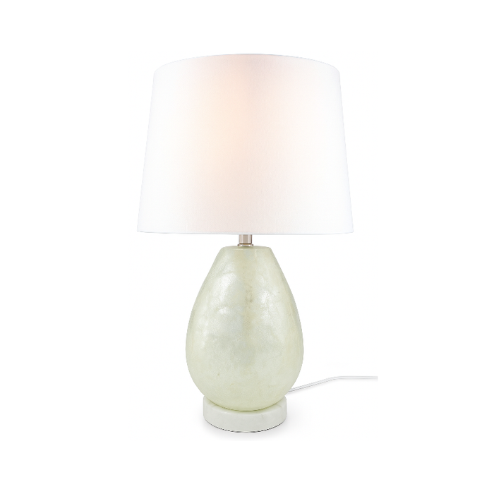 Pearl Table Lamp Marble Base White Shade