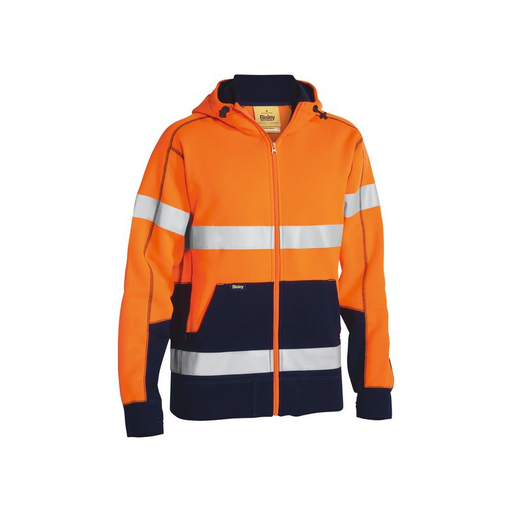 Bisley 3M Reflective Taped Hi Vis Fleece Hoodie Hooded Jacket - Shopica Pty Ltd