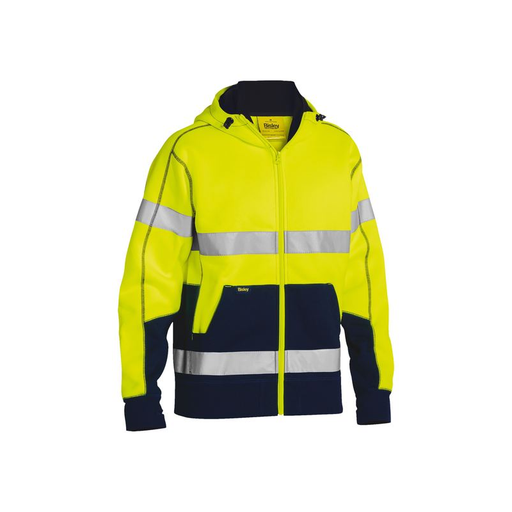Bisley 3M Reflective Taped Hi Vis Fleece Hoodie Hooded Jacket - Shopica Pty Ltd