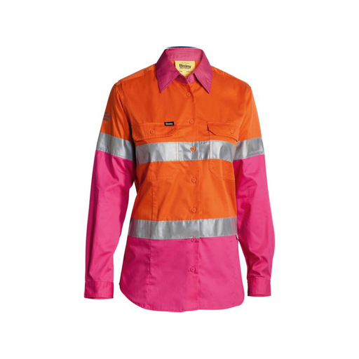 Bisley Women's Taped Hi Vis Cool Lightweight Long Sleeve Drill Shirt - Shopica Pty Ltd