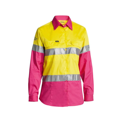 Bisley Women's Taped Hi Vis Cool Lightweight Long Sleeve Drill Shirt - Shopica Pty Ltd