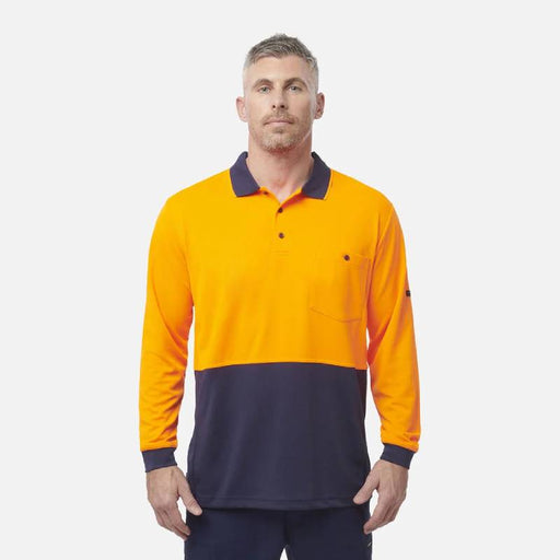 King Gee Hyperfreeze Spliced Long Sleeve Polo - Shopica Pty Ltd