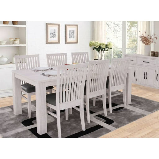 Breeze Whisper Dining Ensemble: Florida 190 Dining Table with 6 Chairs Set