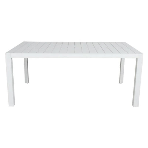 Elegant Icaria White Aluminium Table for Luxe Outdoor Dining Ambience