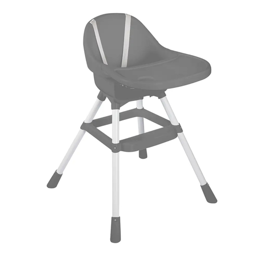 Dolu High Chair in elegant white beside a peaceful grey setting, combining safety and style