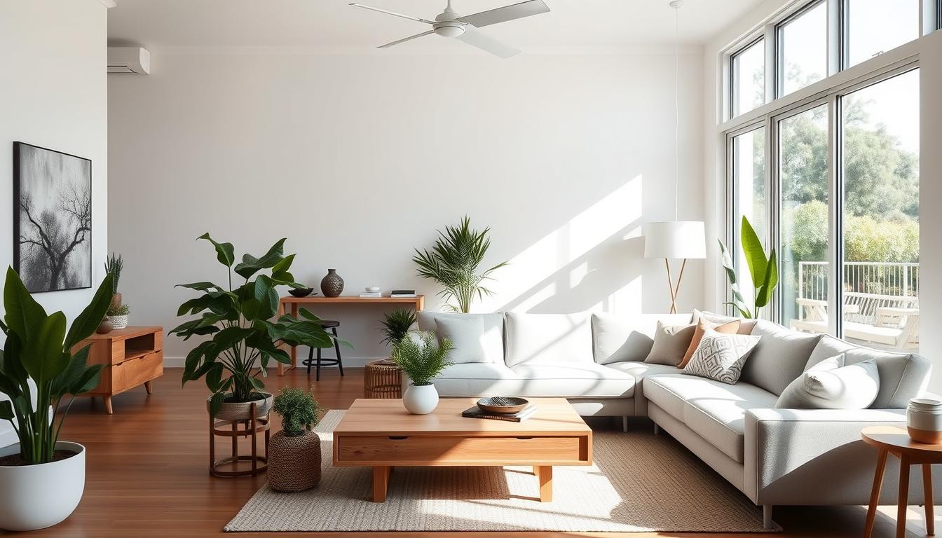 Modern Australian living room with contemporary indoor furniture