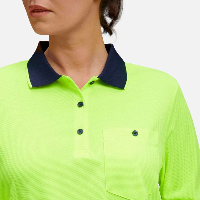 King Gee HyperFreeze Women's Spliced Polo Long Sleeve - Shopica Pty Ltd