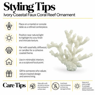 19cm ivory bush coral ornament styling and care tips guide