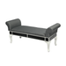 Stylish black bench reflecting elegance in a spacious home setting