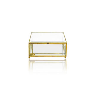 Modern meets antique in this unique brass glass display box