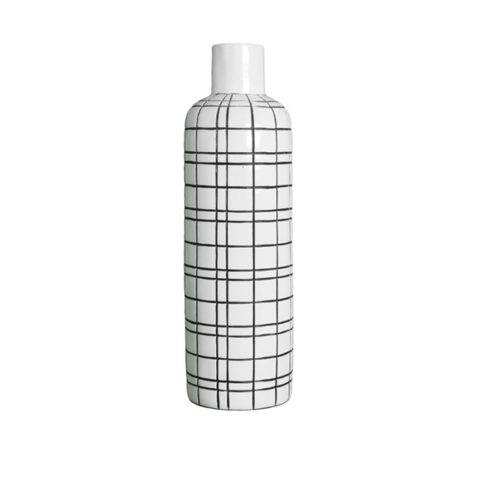 Elegant and sleek, the Black and White Vase is the perfect centrepiece.