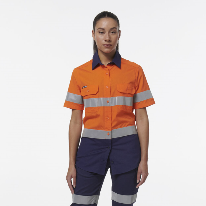 King Gee Women's Workcool Vented Reflective Short Sleeve Shirt - Shopica Pty Ltd