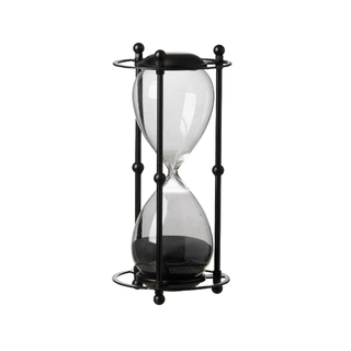 Sands of Serenity Hourglass with a sleek black stand