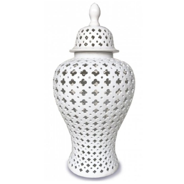 White Hampton Lace Jar