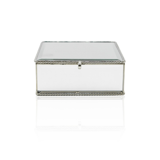 Silver String Rope Style Mirror Jewellery Box - Shopica Pty Ltd