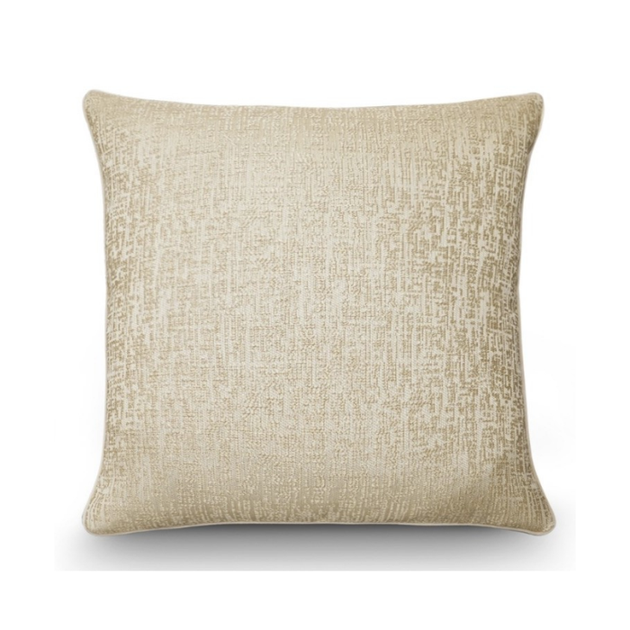 Modish gold cushion as an accent piece on a contemporary sofa