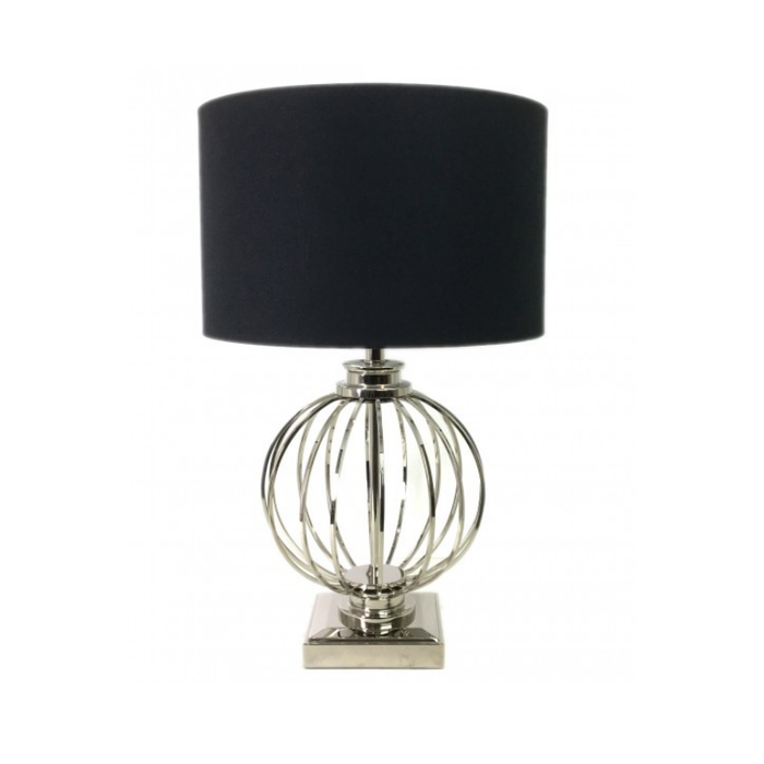 Beauty Mount Globe Lamp Shade Black And Chrome Table Lamp
