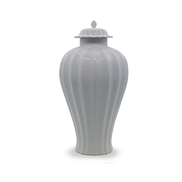 Elegant New Port White Jar in stylish nursery setting, enhancing room decor