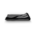 Modern Monochrome Chic Throw with black edges styled on a cozy couch