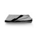 Close-up of the soft texture and contrasting sides of the folded elegant double-sided throw