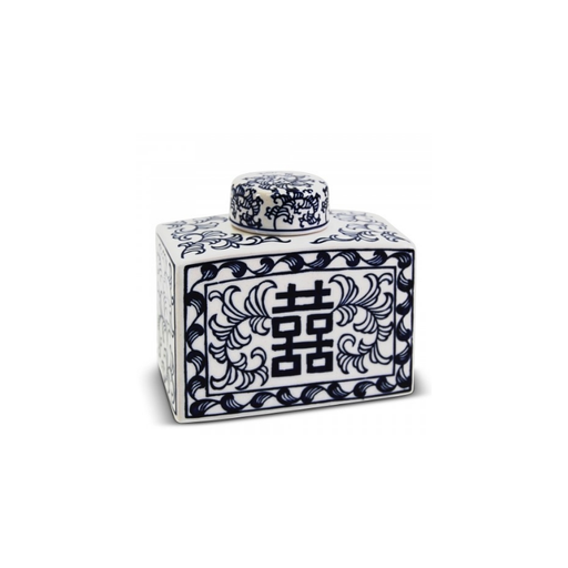 Tan Blue Happy Jar: Elegance Meets Joy