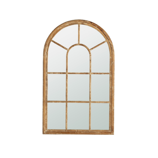Arched Accent Wood Trim & Panelled Window Style Mirror - Shopica Pty Ltd