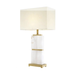 The perfect blend of minimalism and elegance: the Mirror Hall White Marble Lamp in a living space.