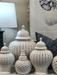 White Hampton Lace Jar versatile size options for decor enthusiasts.