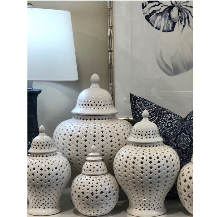 White Hampton Lace Jar