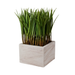 Plush faux-grass planter adding a green touch to a modern living space