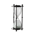 One Hour White Sand Timekeeper with Round Black Stand - a modern twist on classic timekeeping