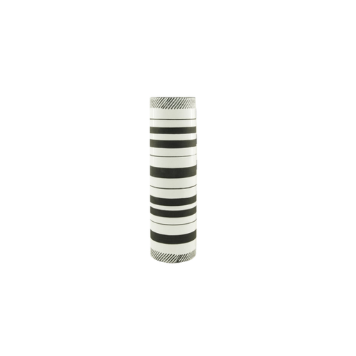 Stylish Black and White Tribal Vase in playful patterns