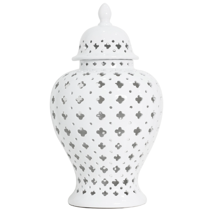 White Hampton Lace Jar