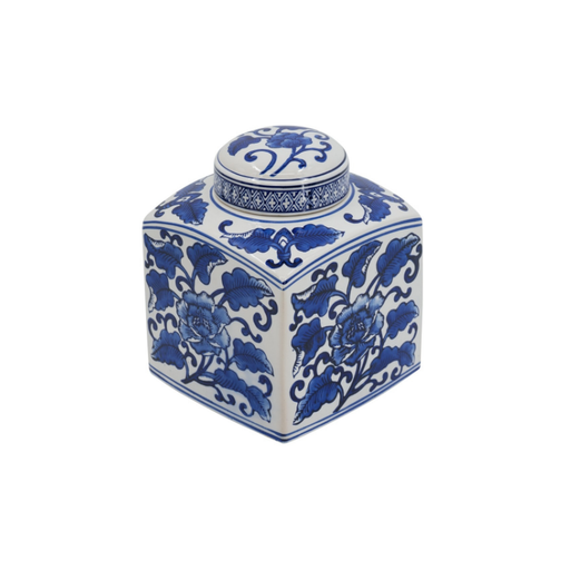 Blue and White Painted Canister: A Charming Storage Solution