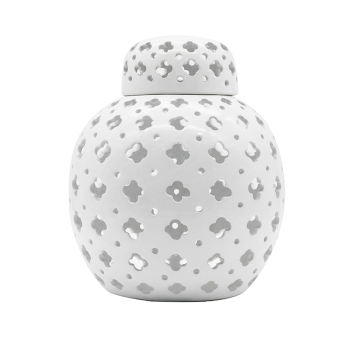 White Hampton Lace Jar