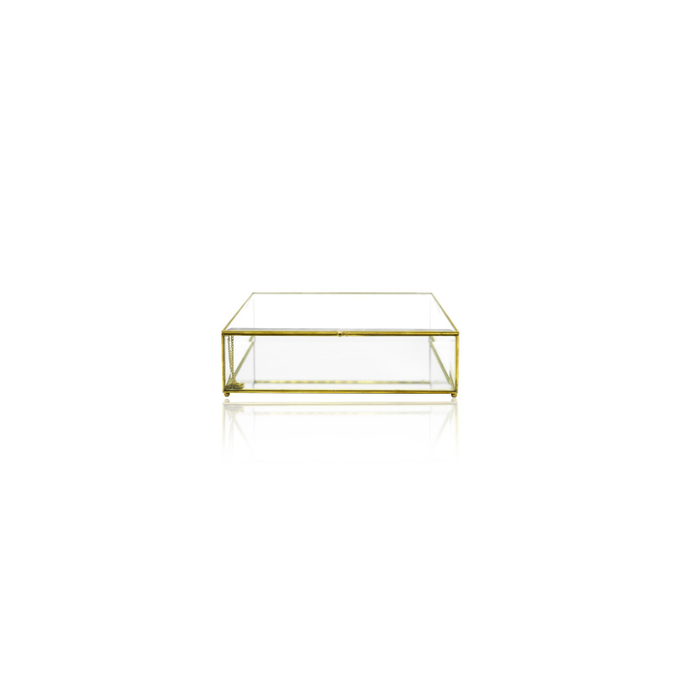Stylish display solution with the brass glass treasures box