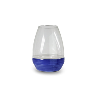 Egg-shaped Candle Holder Blue