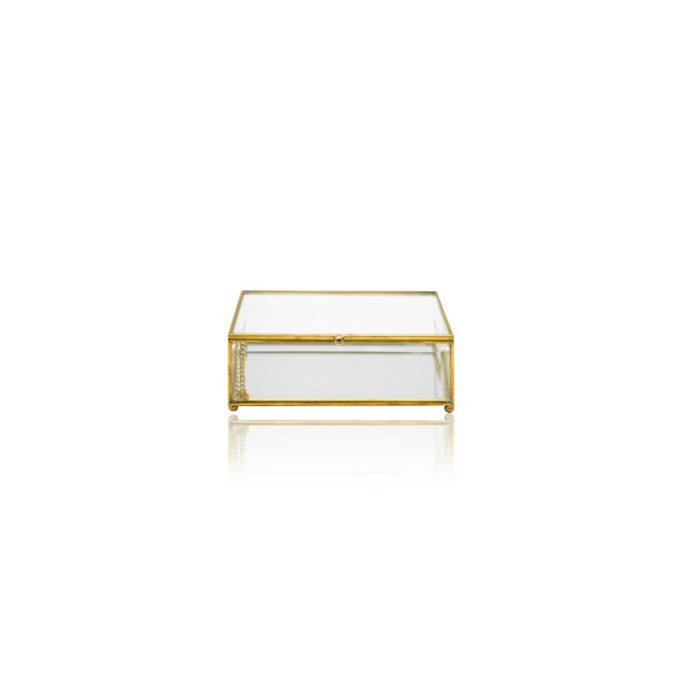 Durable and decorative brass glass box for any room