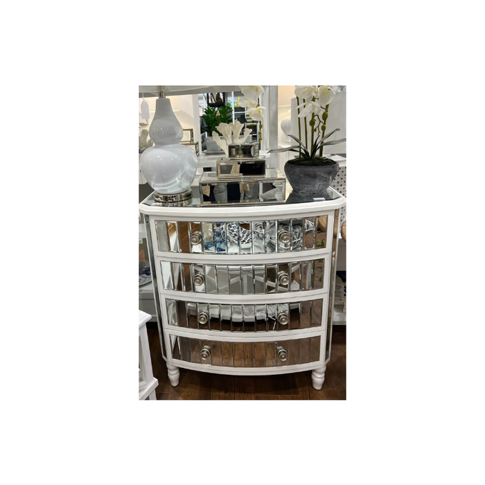 Modern chic Mosman mirrored chest, perfect for adding a stylish storage option to contemporary homes