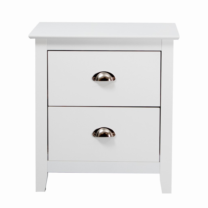 Costway 2Drw Bedside Table - White