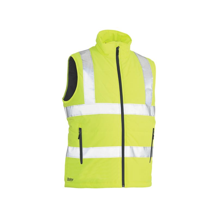 Bisley Hi Vis Reflective Tape 2 Layer Water Resistant Puffer Vest - Shopica Pty Ltd