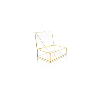Gold Transparent Treasure Brass Glass Box Big Size