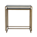 Close-up of Bella Nest Tables showcasing the mirrored finish and brass accents