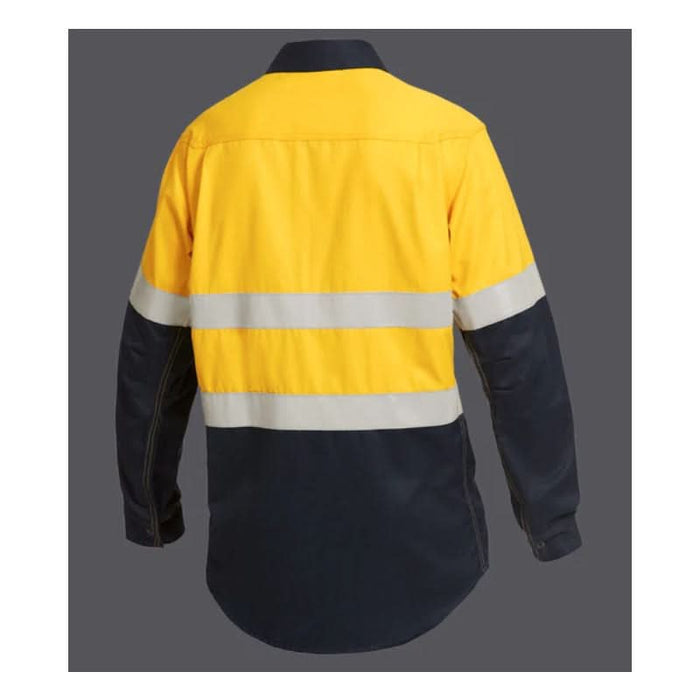 King Gee Shieldtec Lenzing Flame Ratardant Hi-Vis Spliced Open Front Taped Shirt - Shopica Pty Ltd
