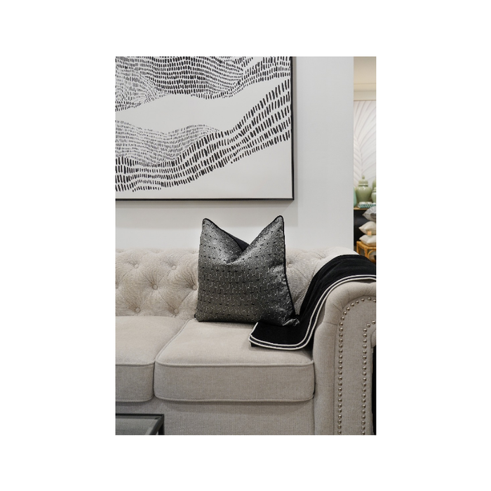 Smooth Metallic Grey and Black Cushion - Shopica Pty Ltd