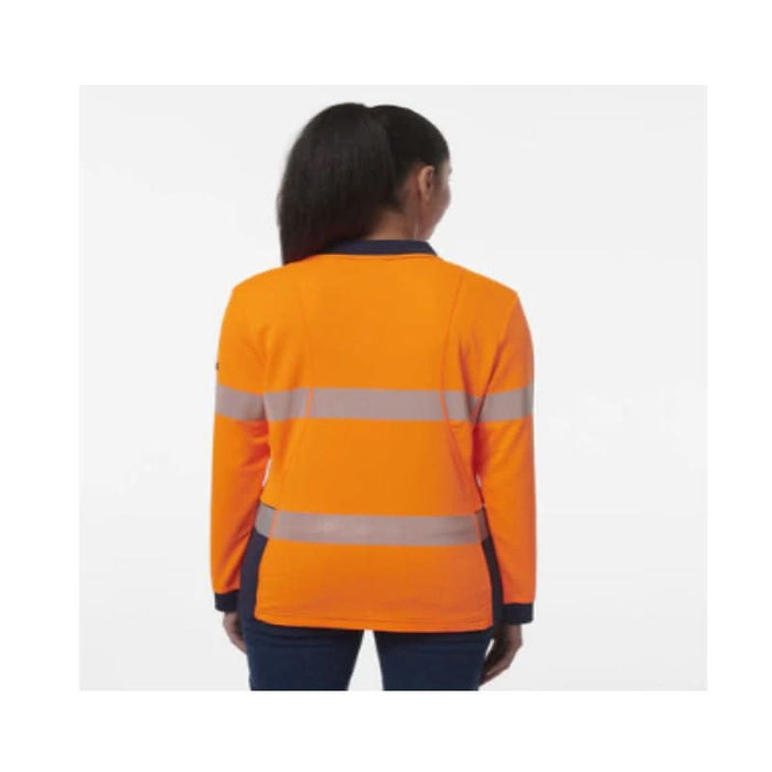 King Gee Women's Workcool Hyperfreeze Spliced Long Sleeve Polo With Segmented Tape - Shopica Pty Ltd