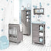 Elegant dark grey Love N Care Lyon Wall Shelf mounted on a wall, blending functionality with nursery decor